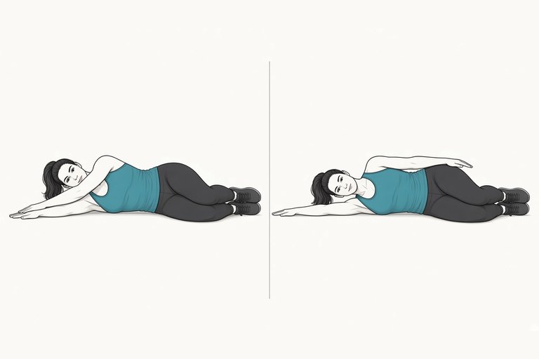 Open books: illustration of the start (left) and finish (right) positions.
