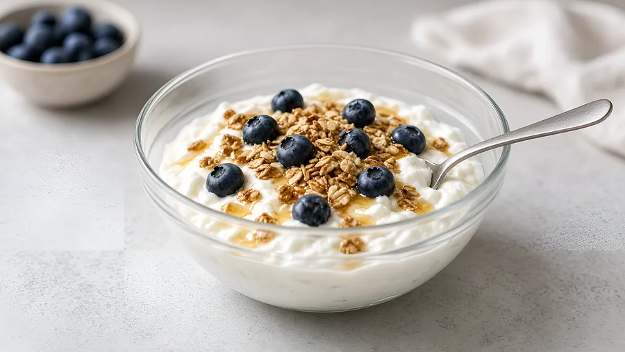A pot of yoghurt topped with granola